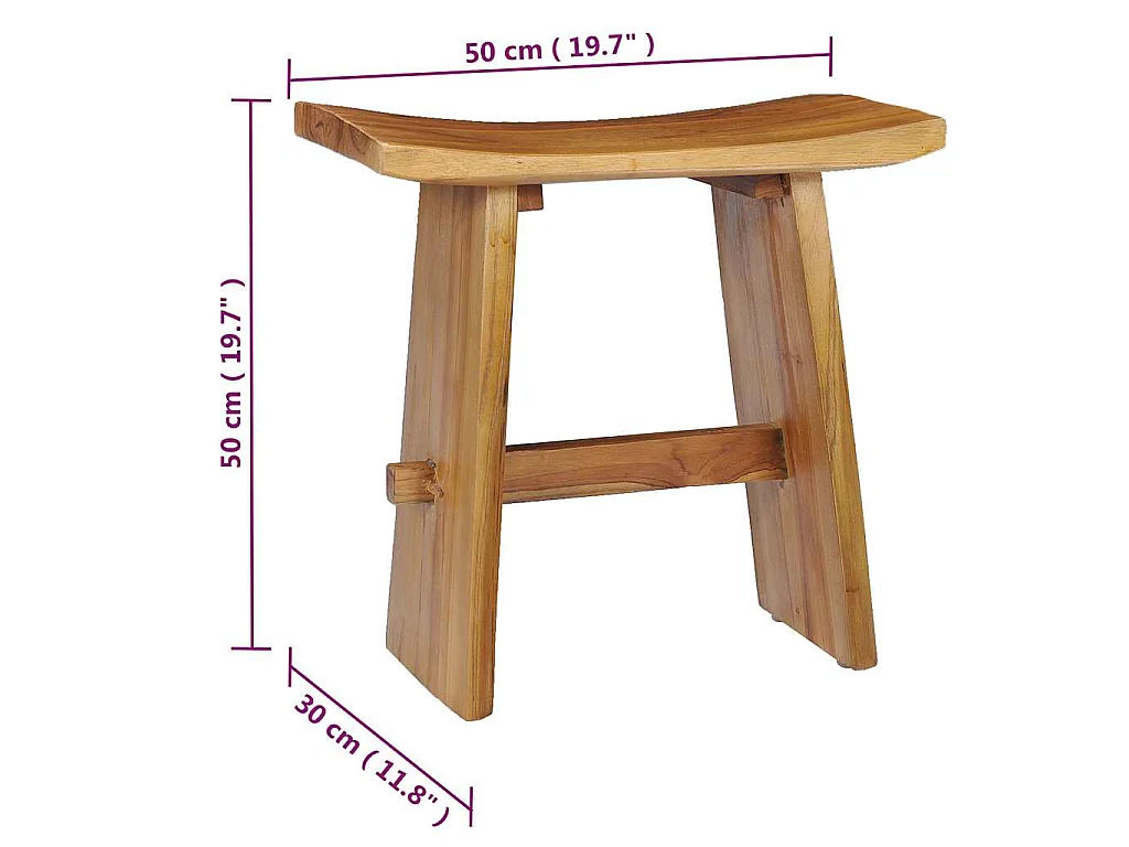 Tabouret Bois de teck massif