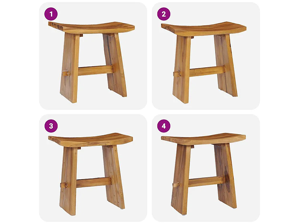 Tabouret Bois de teck massif