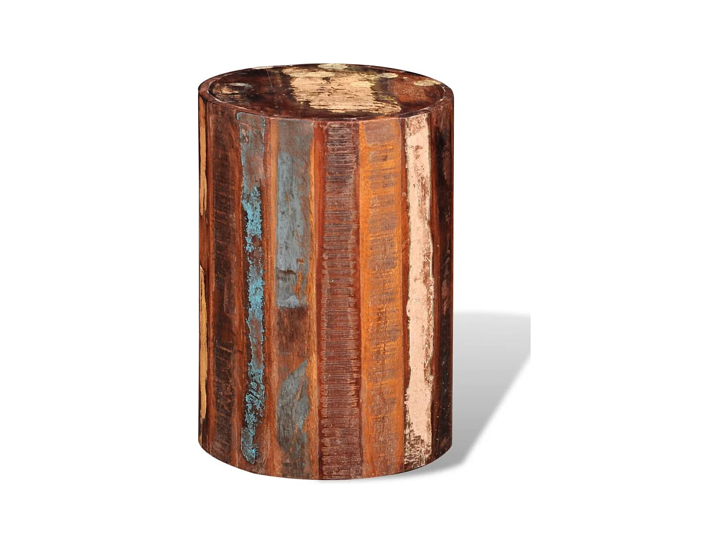 Taburete de madera maciza reciclada