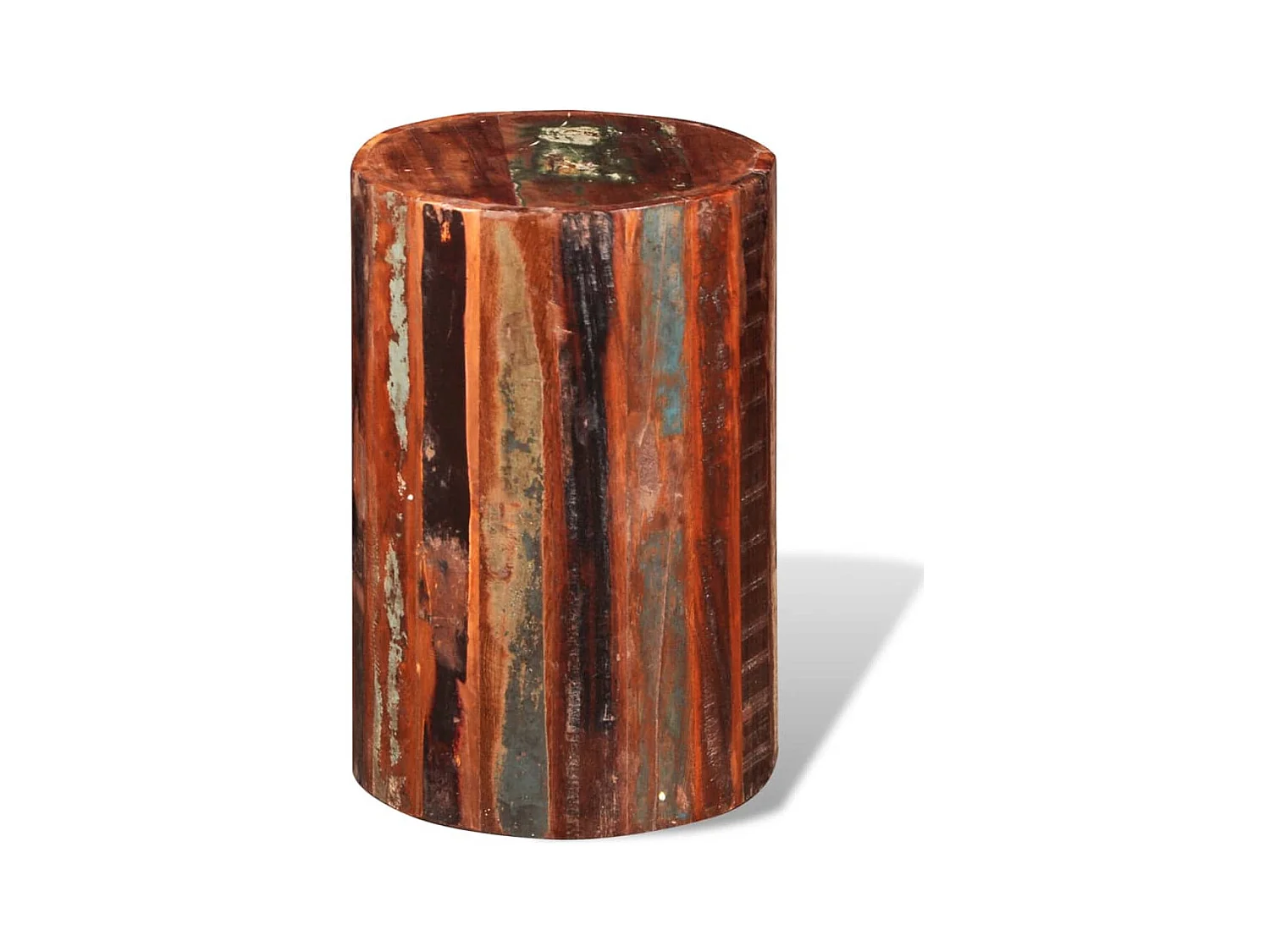 Taburete de madera maciza reciclada