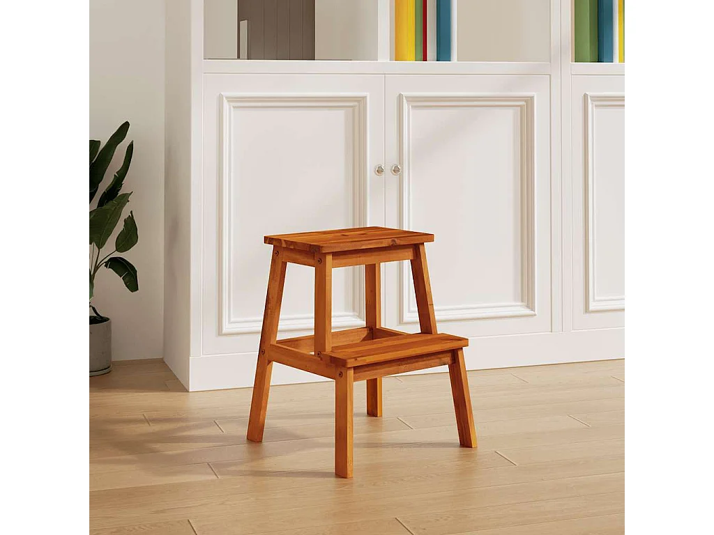 Kruk 2-staps 40x38x50 cm massief acaciahout