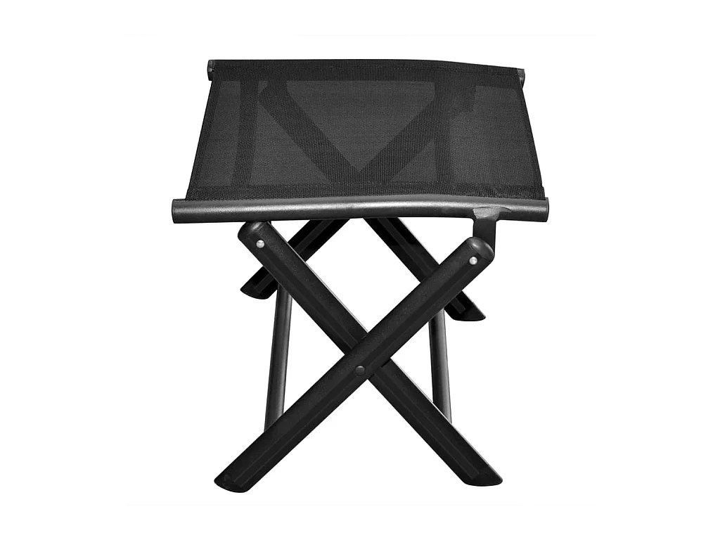 Repose-pied pliable Noir Aluminium