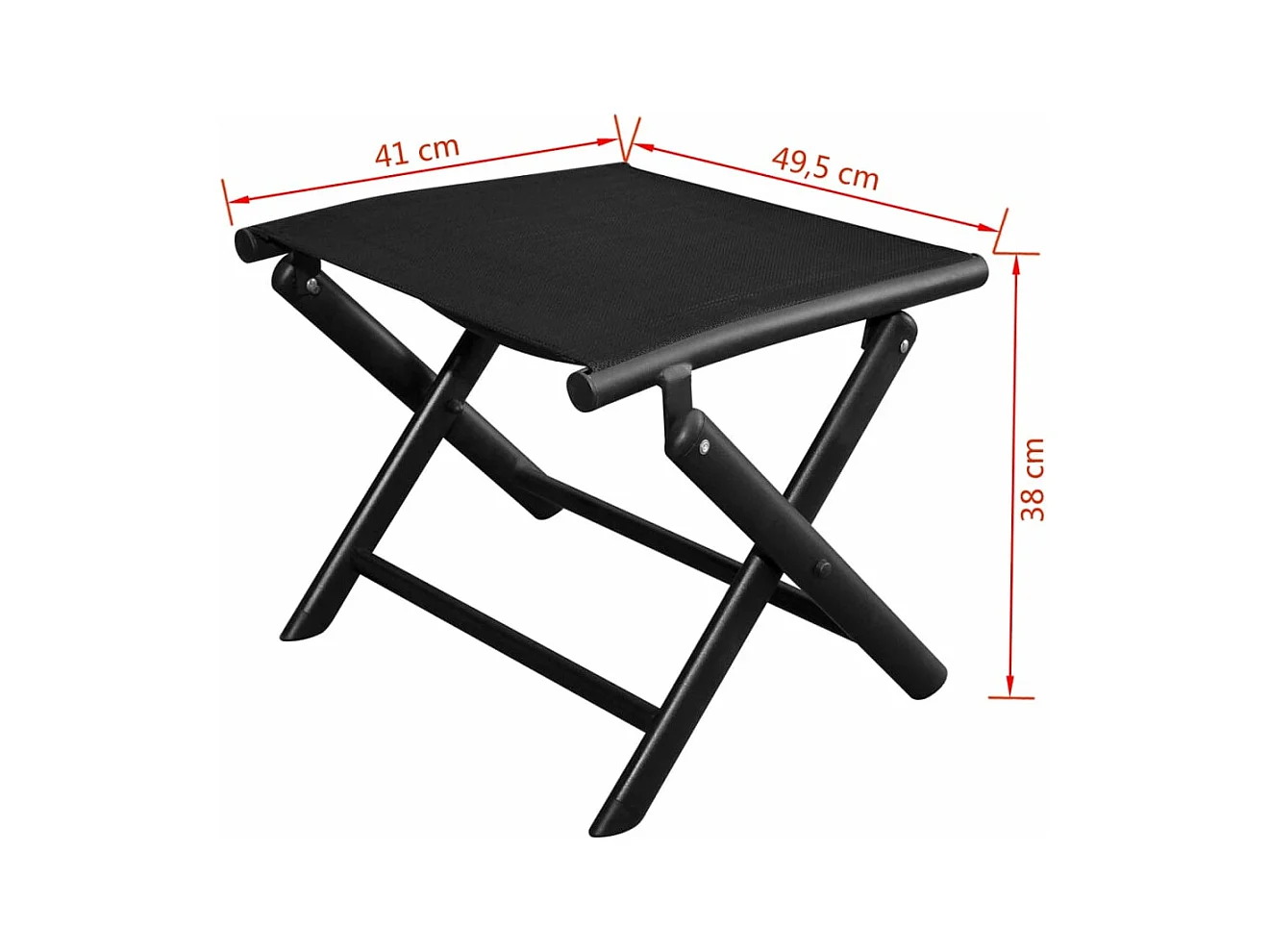 Repose-pied pliable Noir Aluminium