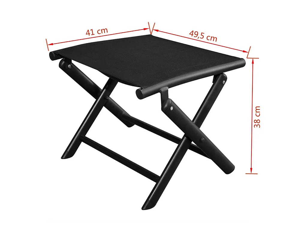 Repose-pied pliable Noir Aluminium