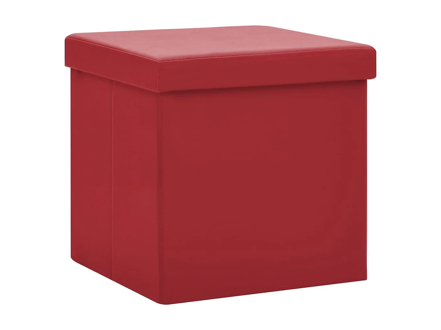 Tabouret de rangement pliable Rouge bordeaux PVC
