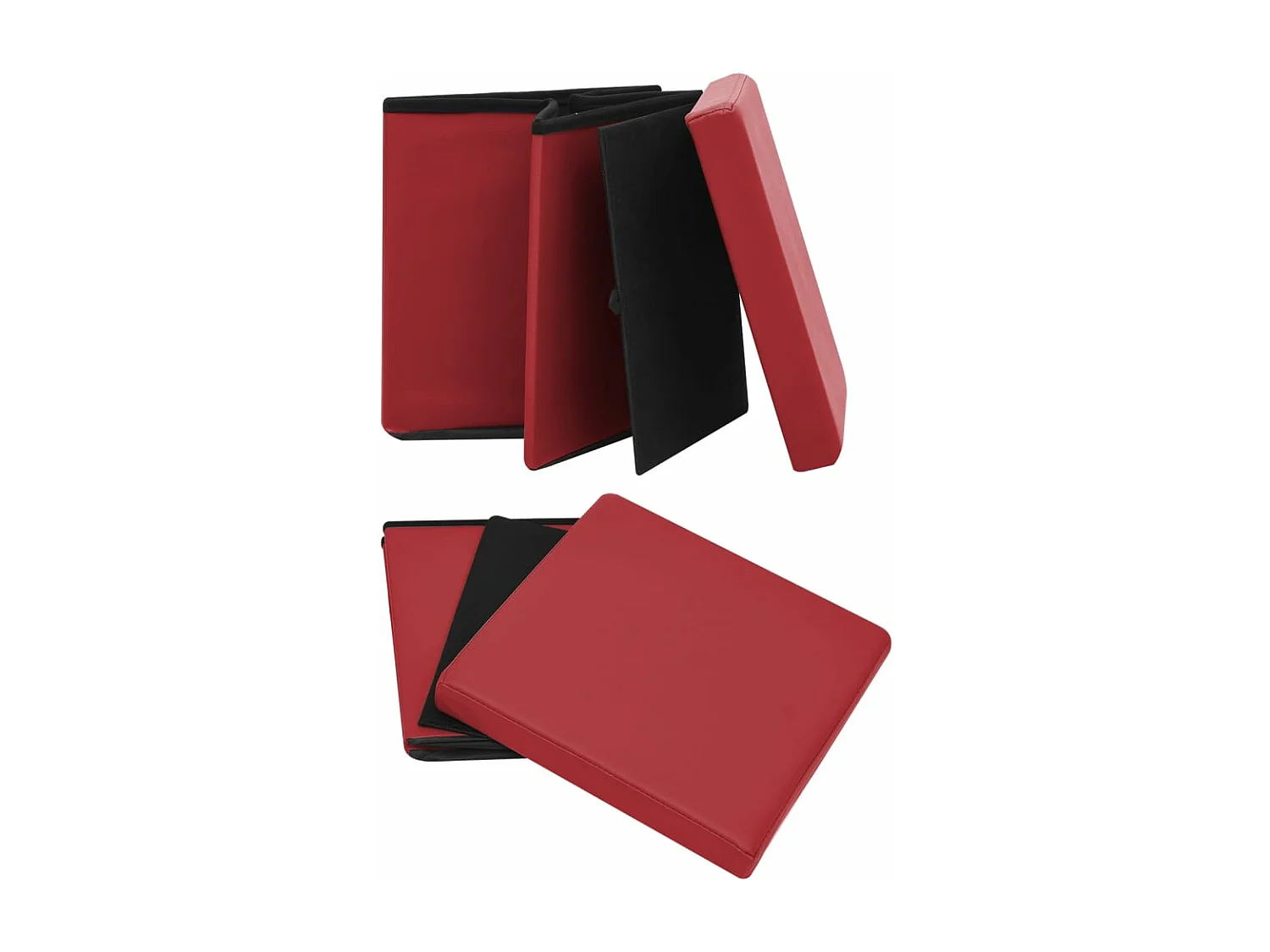 Tabouret de rangement pliable Rouge bordeaux PVC