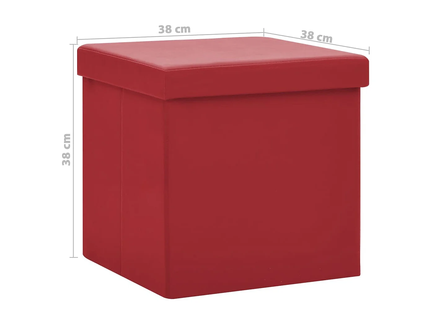 Tabouret de rangement pliable Rouge bordeaux PVC