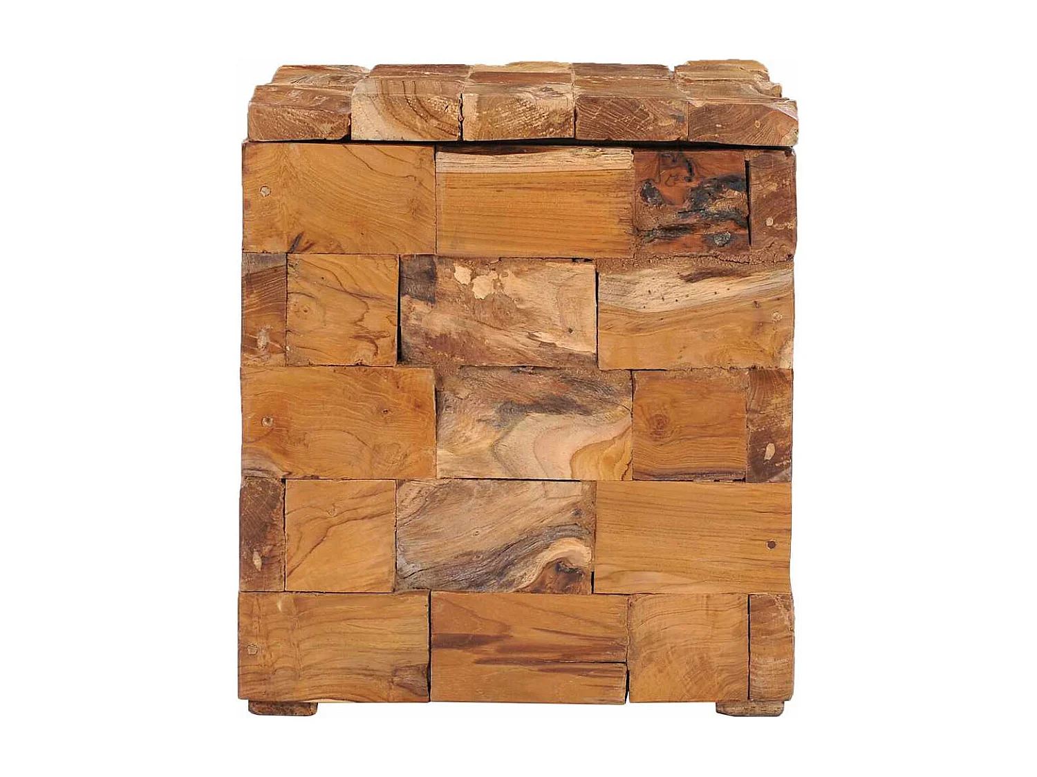 Tabouret de rangement Bois de teck massif