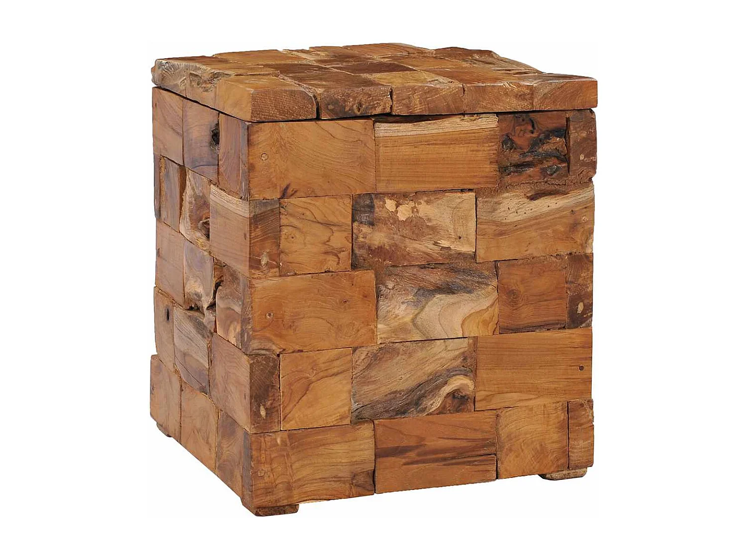 Tabouret de rangement Bois de teck massif