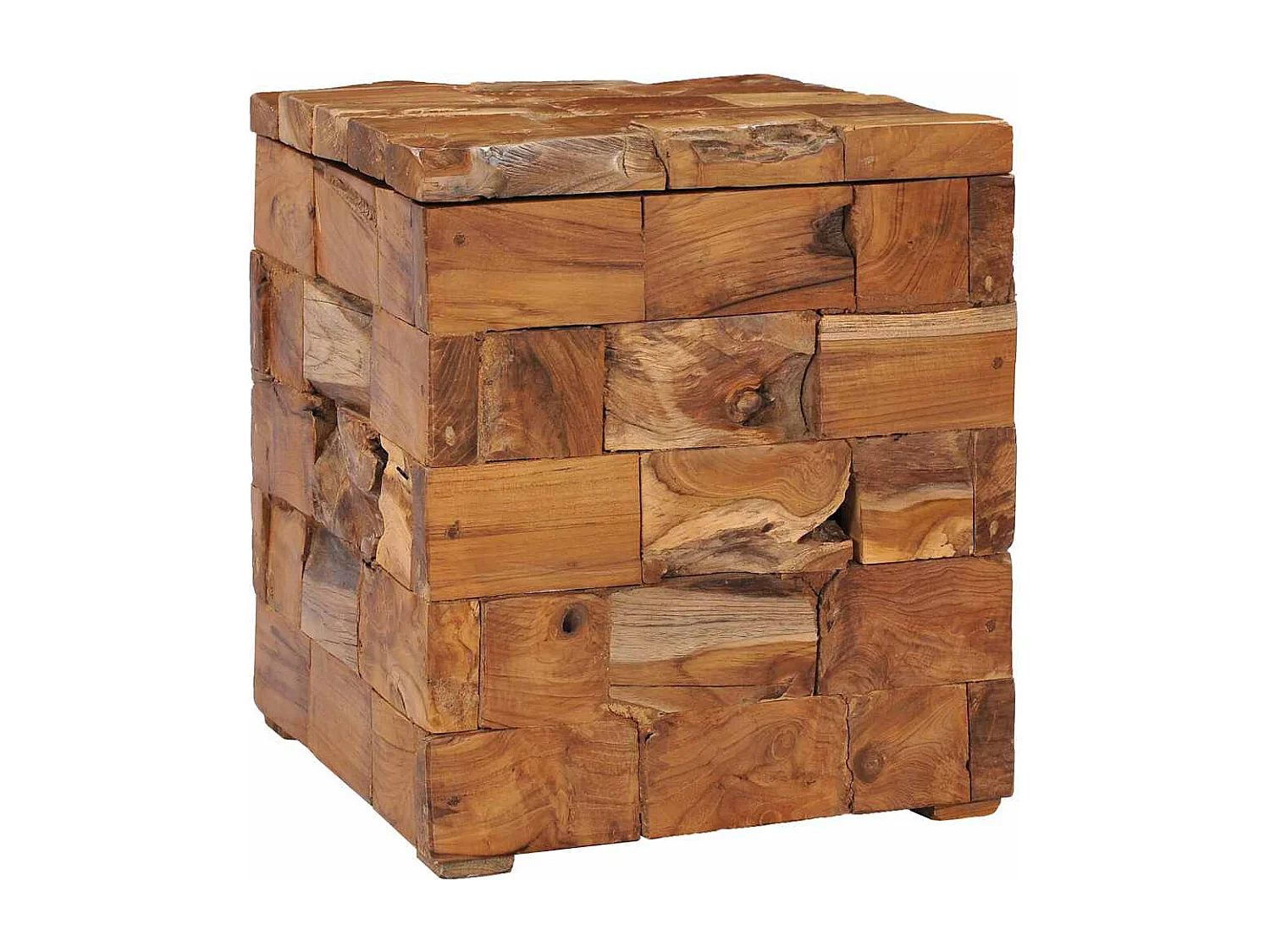 Hocker mit Stauraum Massivholz Teak