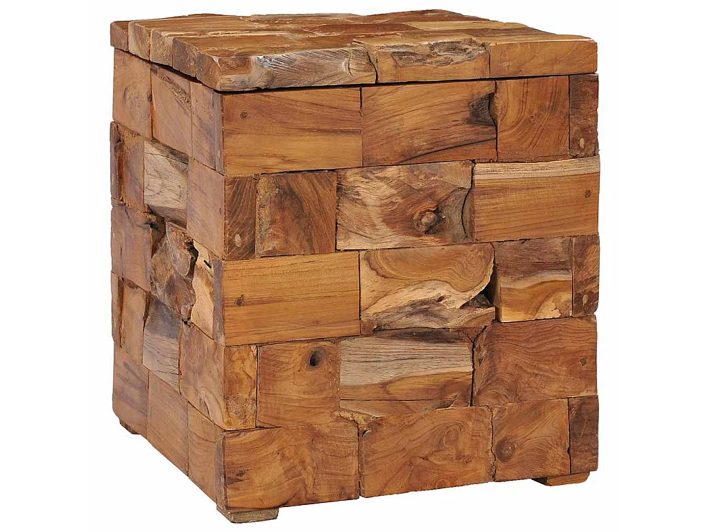 Tabouret de rangement Bois de teck massif