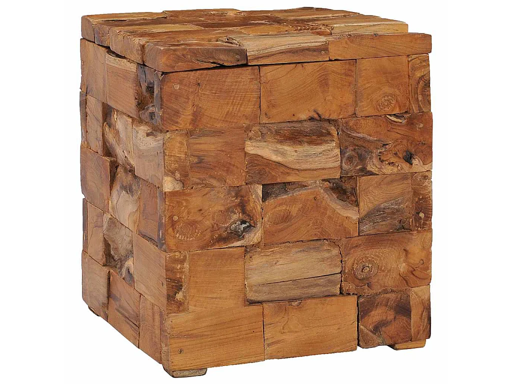 Tabouret de rangement Bois de teck massif