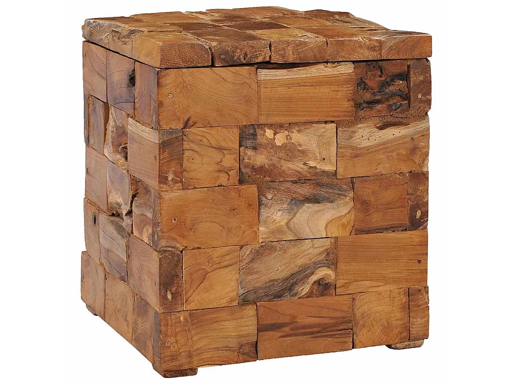 Tabouret de rangement Bois de teck massif