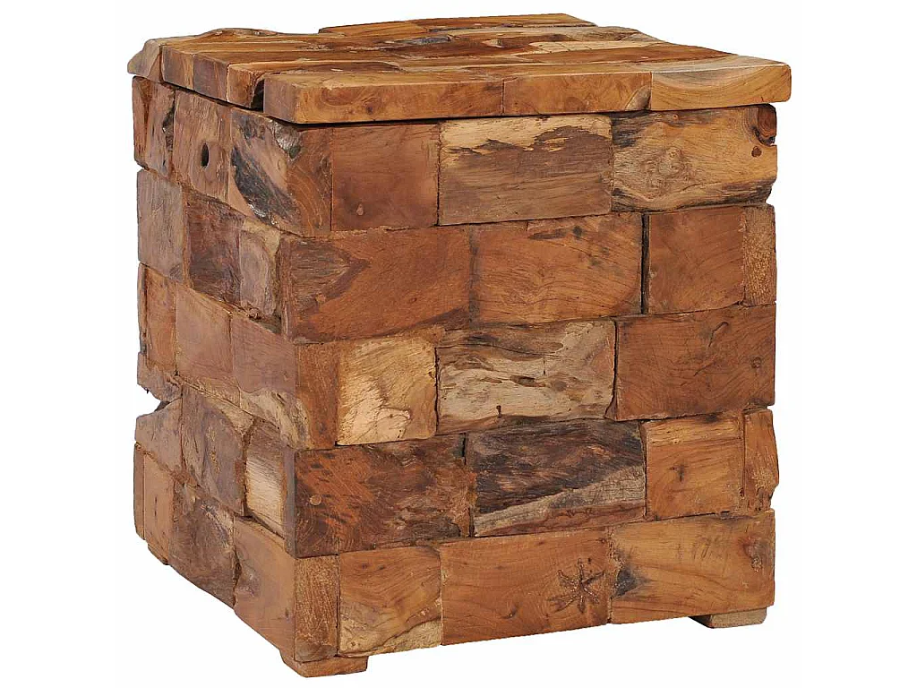 Tabouret de rangement Bois de teck massif