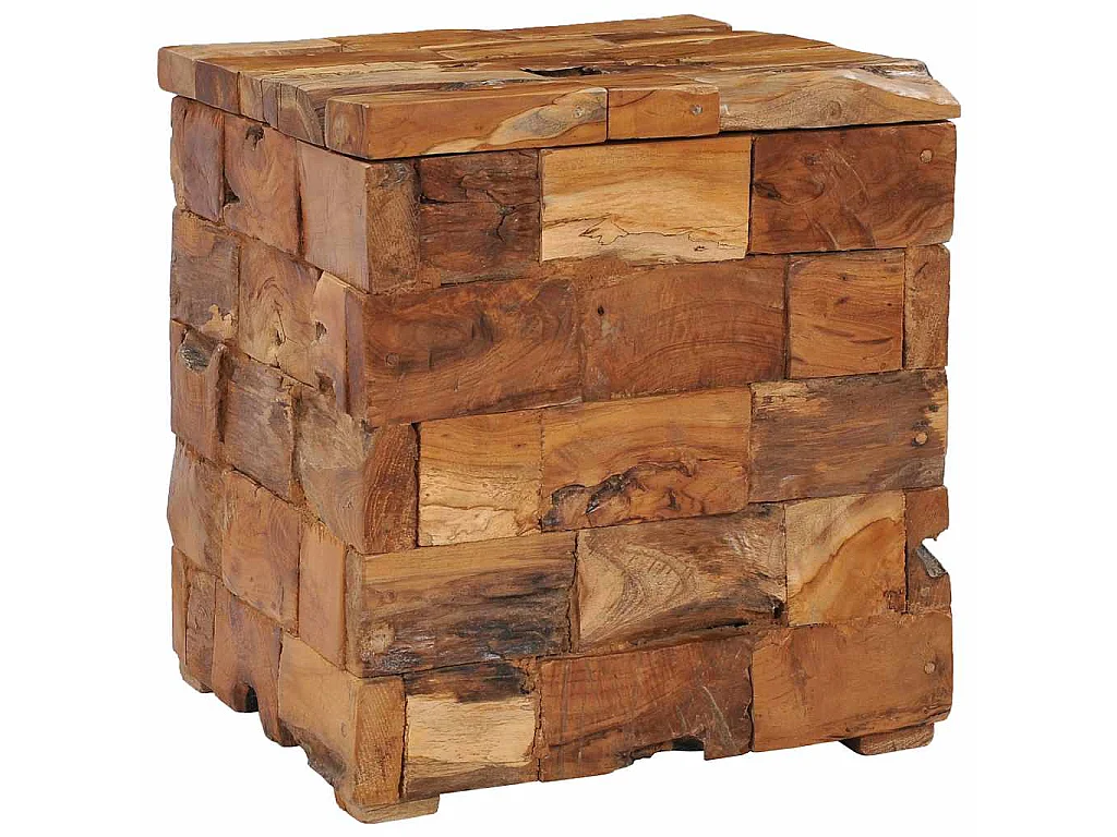 Tabouret de rangement Bois de teck massif