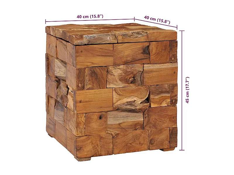 Opbergkruk massief teakhout