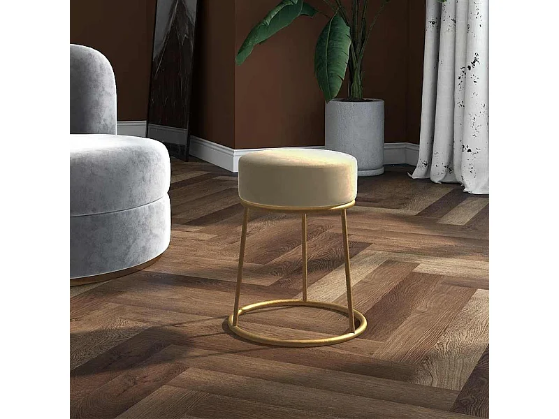 Tabouret rond Gris foncé Velours