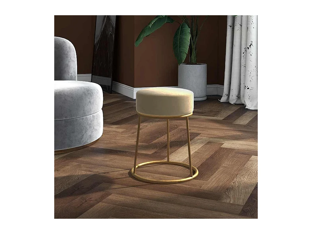 Tabouret rond Gris foncé Velours