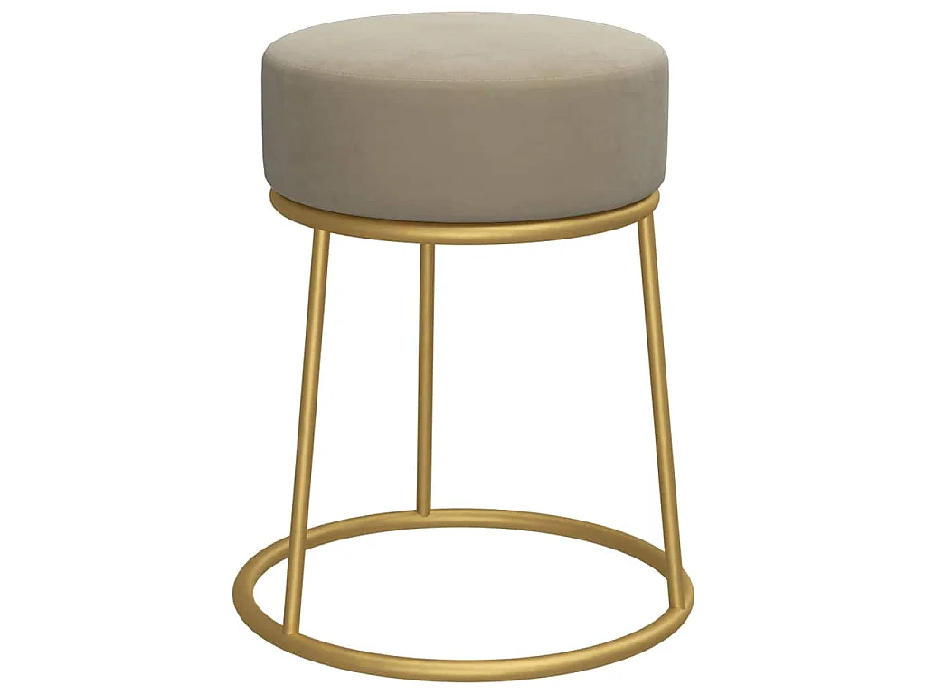 Tabouret rond Gris foncé Velours
