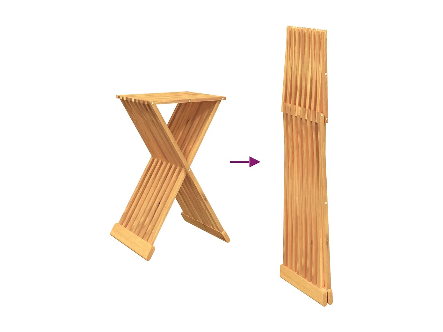 Kruk inklapbaar 40x32,5x70 cm massief teakhout