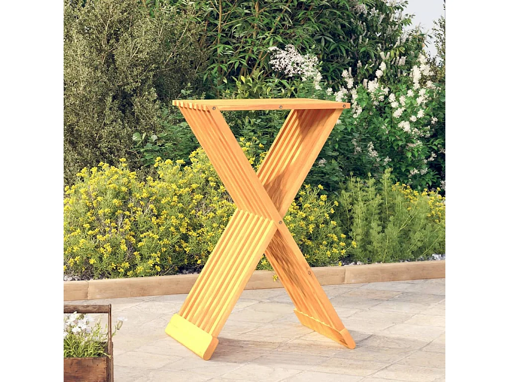 Tabouret pliant 40x32,5x70 cm Bois massif de teck