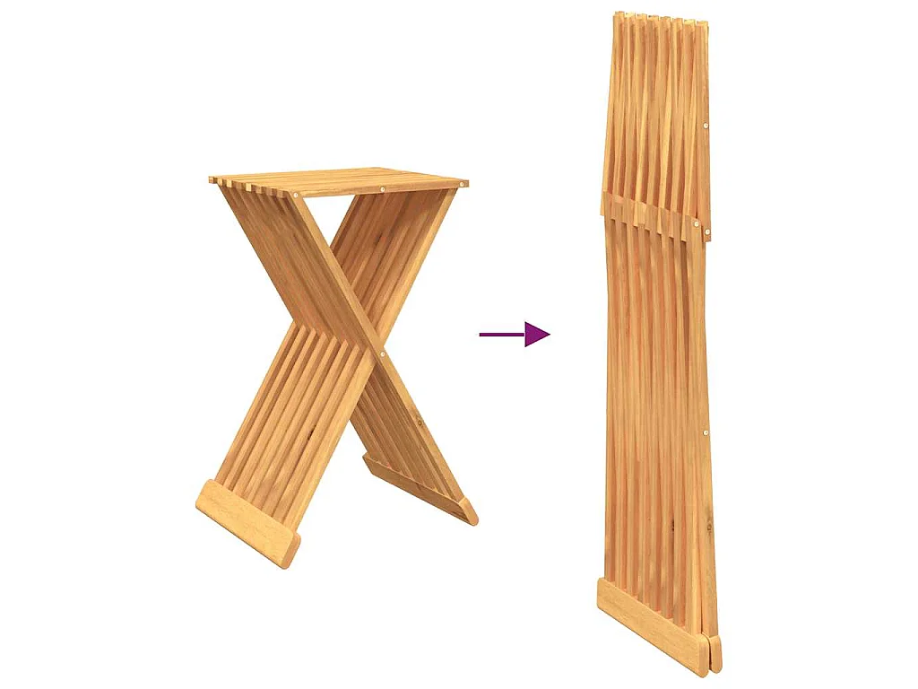 Tabouret pliant 40x32,5x70 cm Bois massif de teck