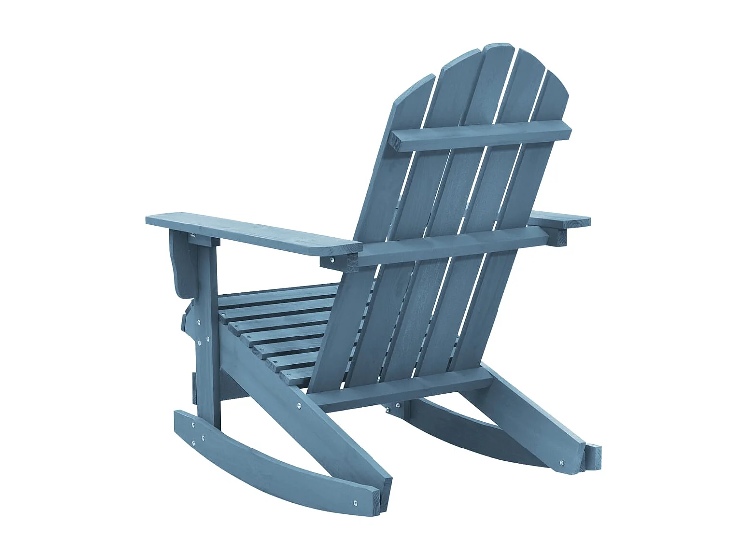 Chaise à bascule de jardin Adirondack bois de sapin massif bleu