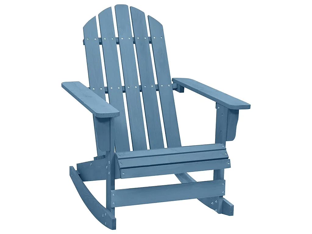 Chaise à bascule de jardin Adirondack bois de sapin massif bleu