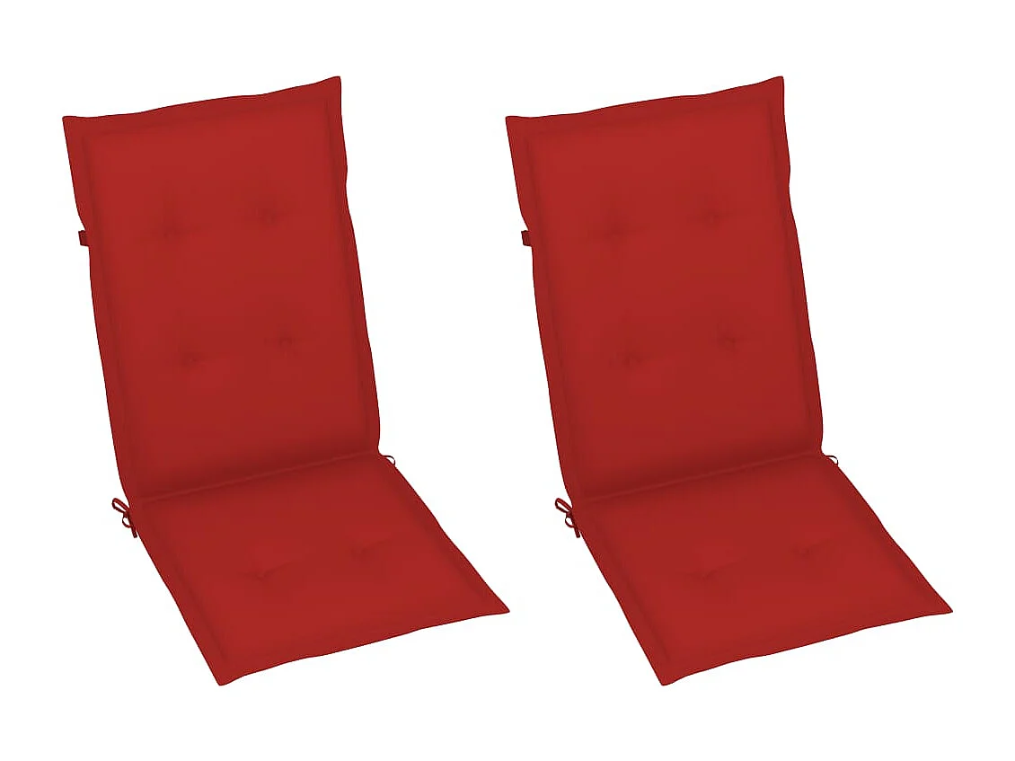 Chaises inclinables de jardin lot de 2 et coussins Bois acacia