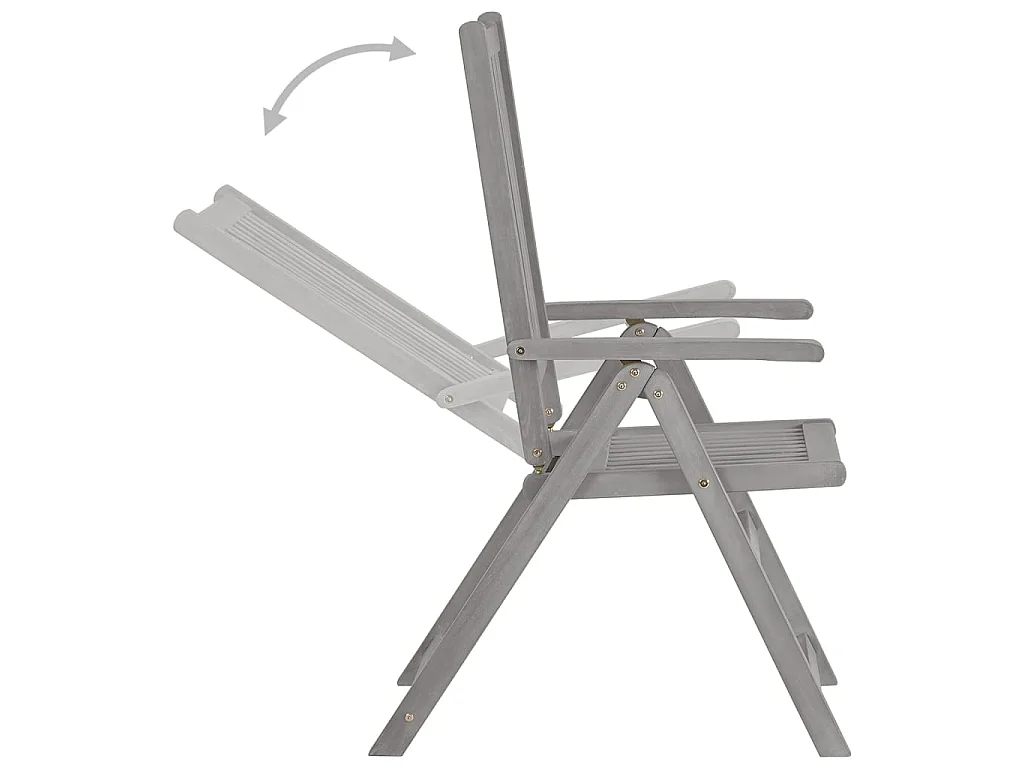 Verstellbare Gartenstühle 2 Stk. mit Auflagen Massivholz Akazie
