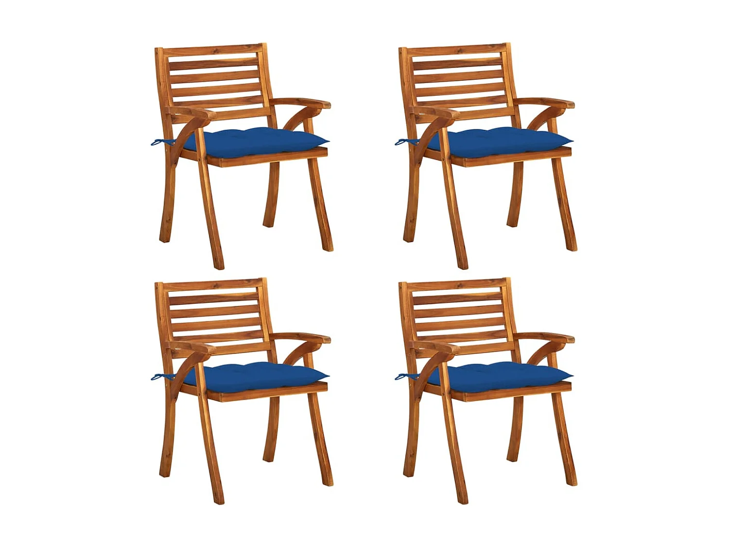 Cadeiras de jardim c/ almofadões 4 pcs madeira de acácia maciça
