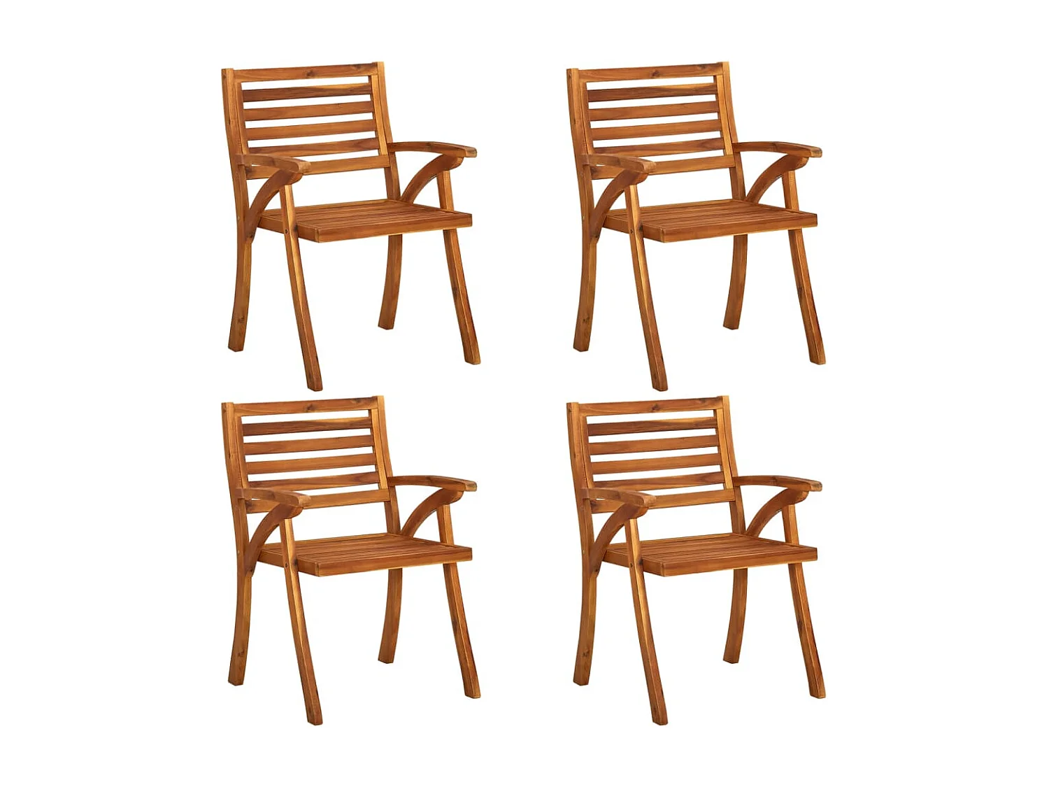 Cadeiras de jardim c/ almofadões 4 pcs madeira de acácia maciça