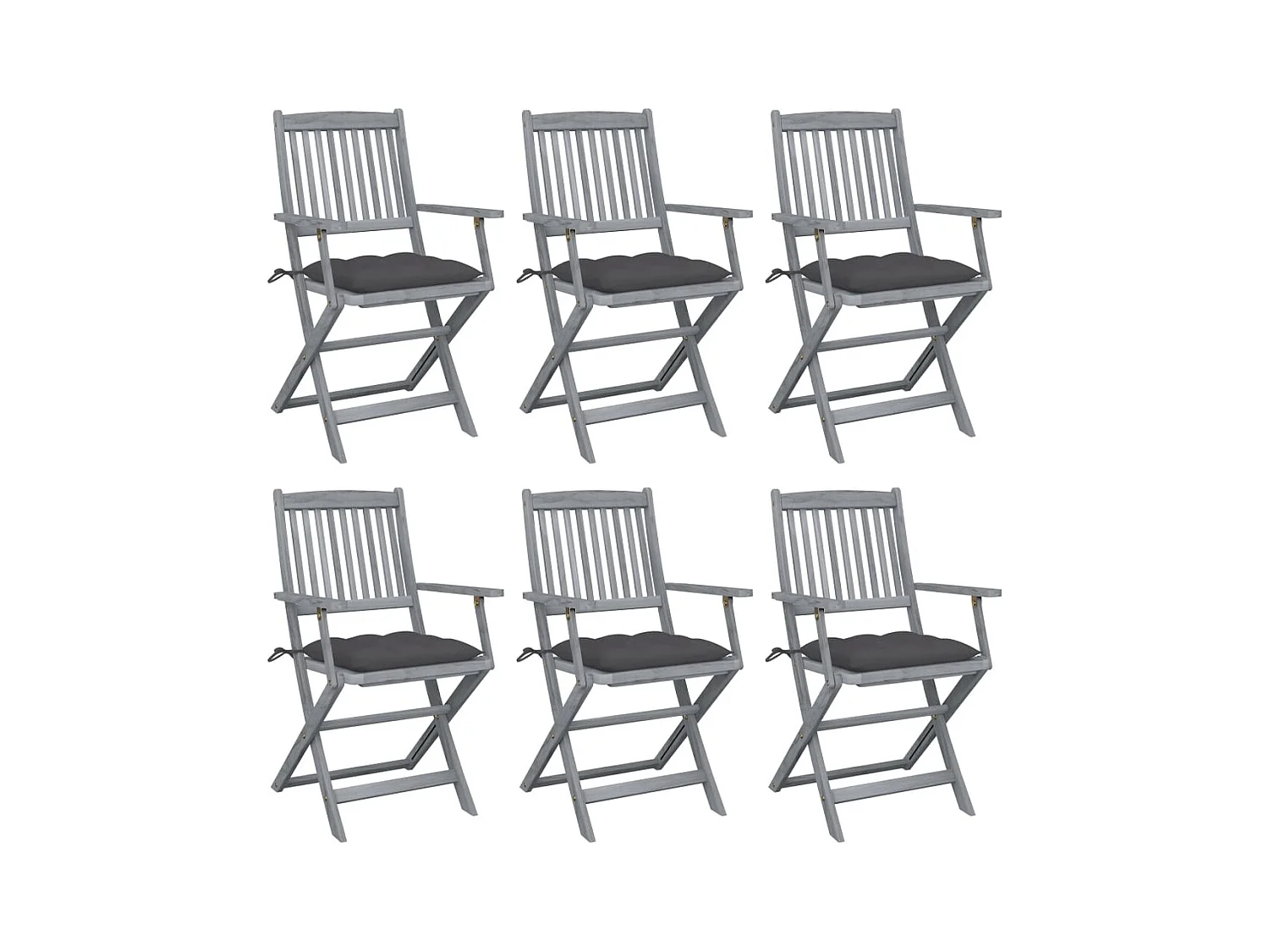 Klappbare Gartenstühle 6 Stk. mit Kissen Massivholz Akazie