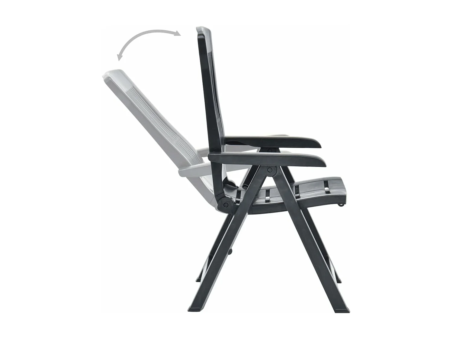 Tuinstoelen 2 st verstelbaar kunststof antracietkleurig