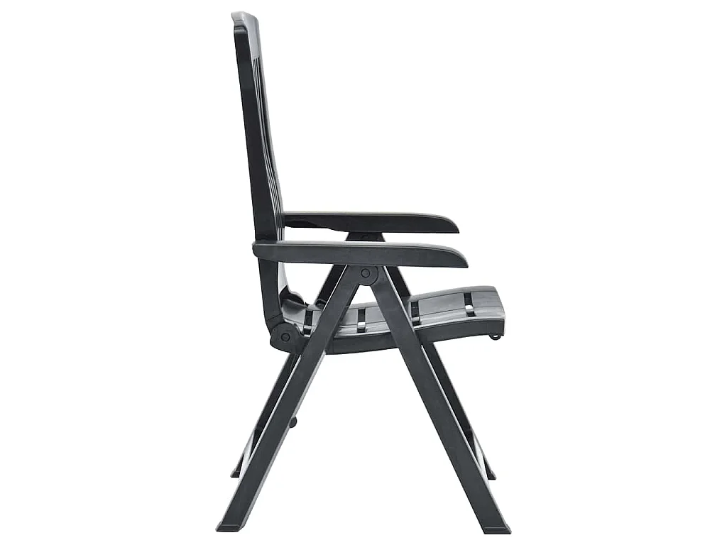 Fauteuils pliants inclinables, lot de 2, en plastique anthracite