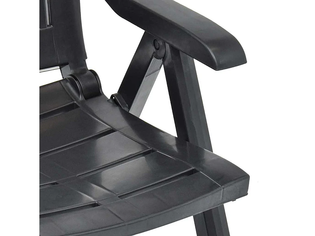 Fauteuils pliants inclinables, lot de 2, en plastique anthracite