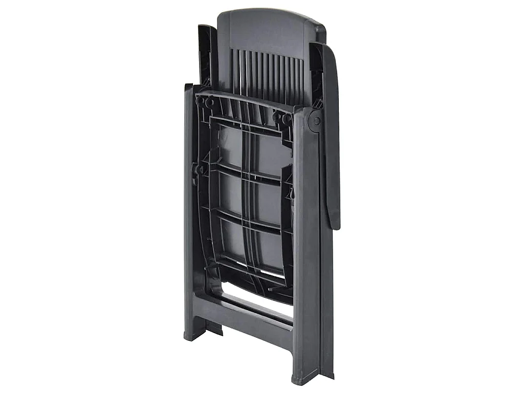 Fauteuils pliants inclinables, lot de 2, en plastique anthracite