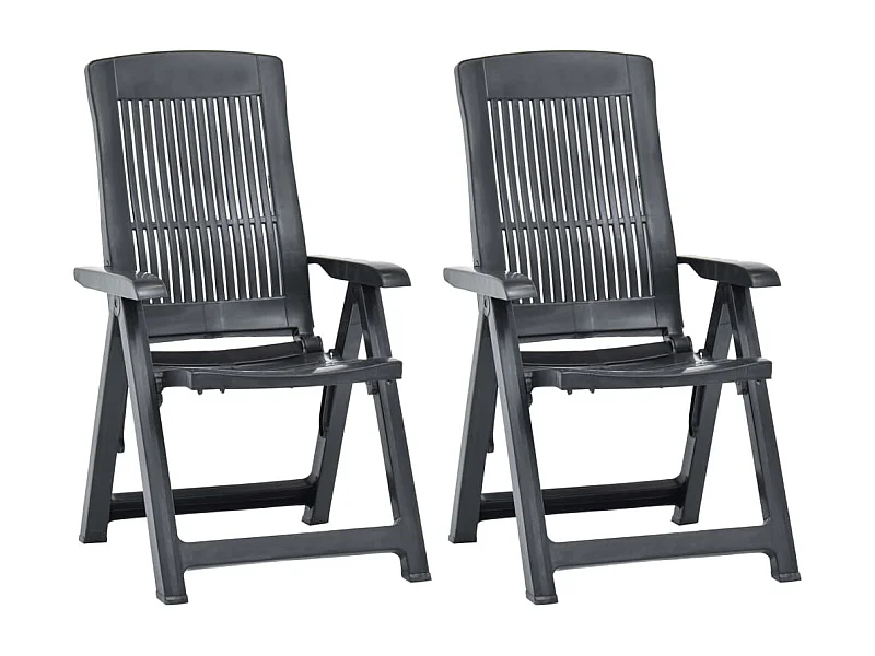 Tuinstoelen 2 st verstelbaar kunststof antracietkleurig