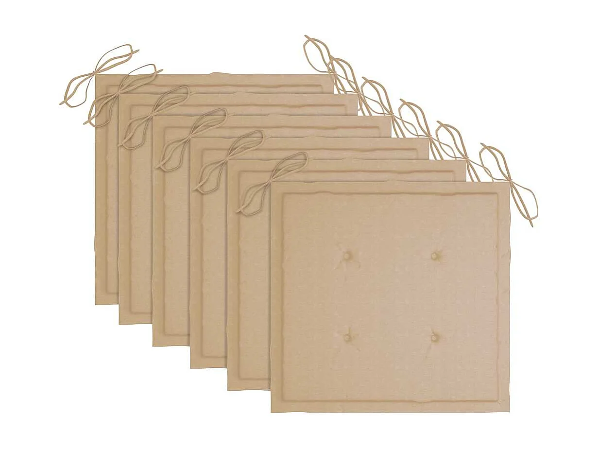 Chaises pliables de jardin avec coussins lot de 6 Bois de teck