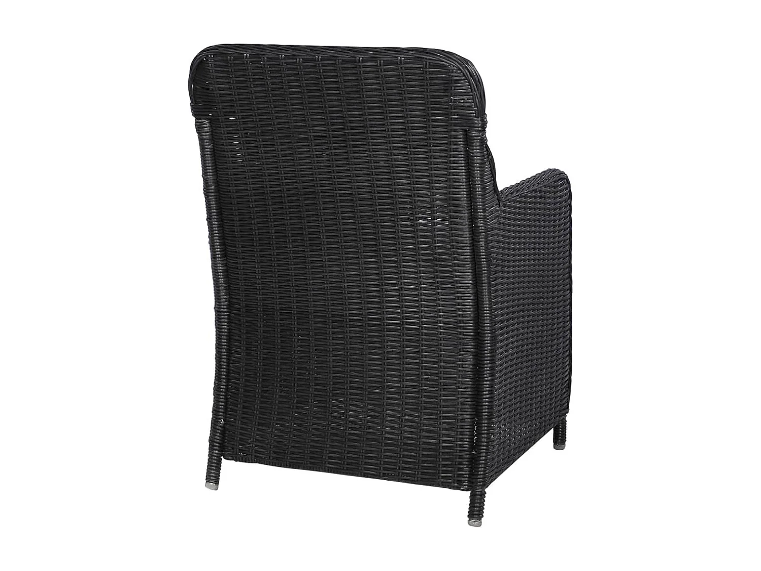 Gartenstühle mit Polster 2 Stk. Poly Rattan Schwarz