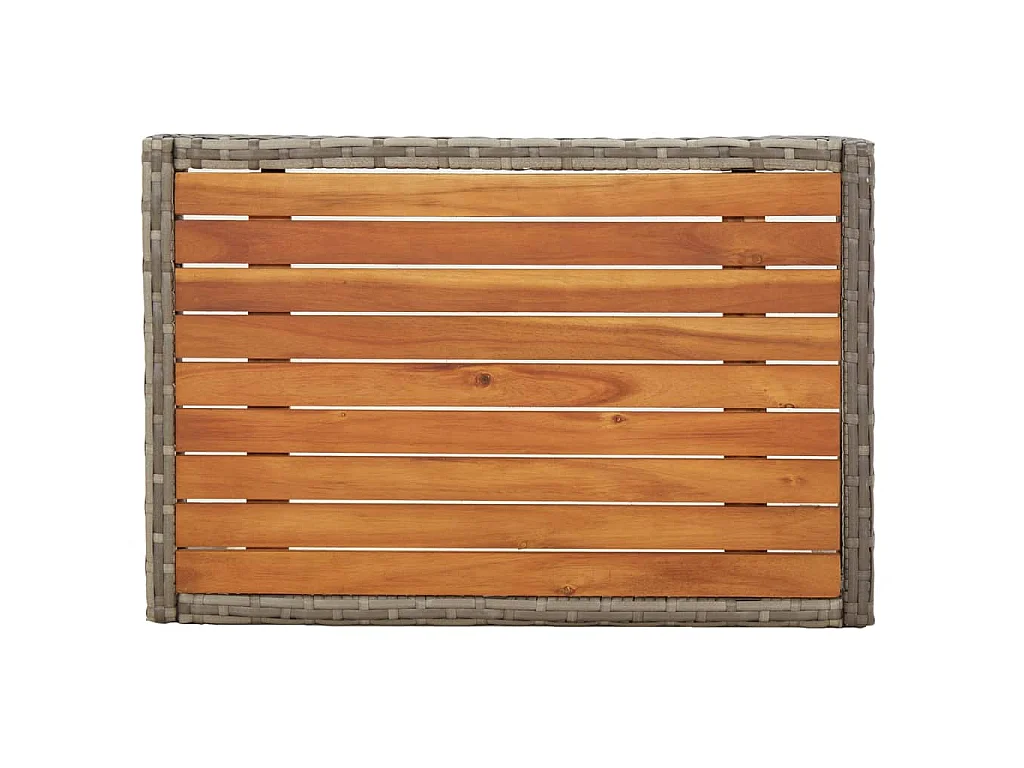 Garten-Relaxstühle 2 Stk. mit Tisch Grau Poly Rattan