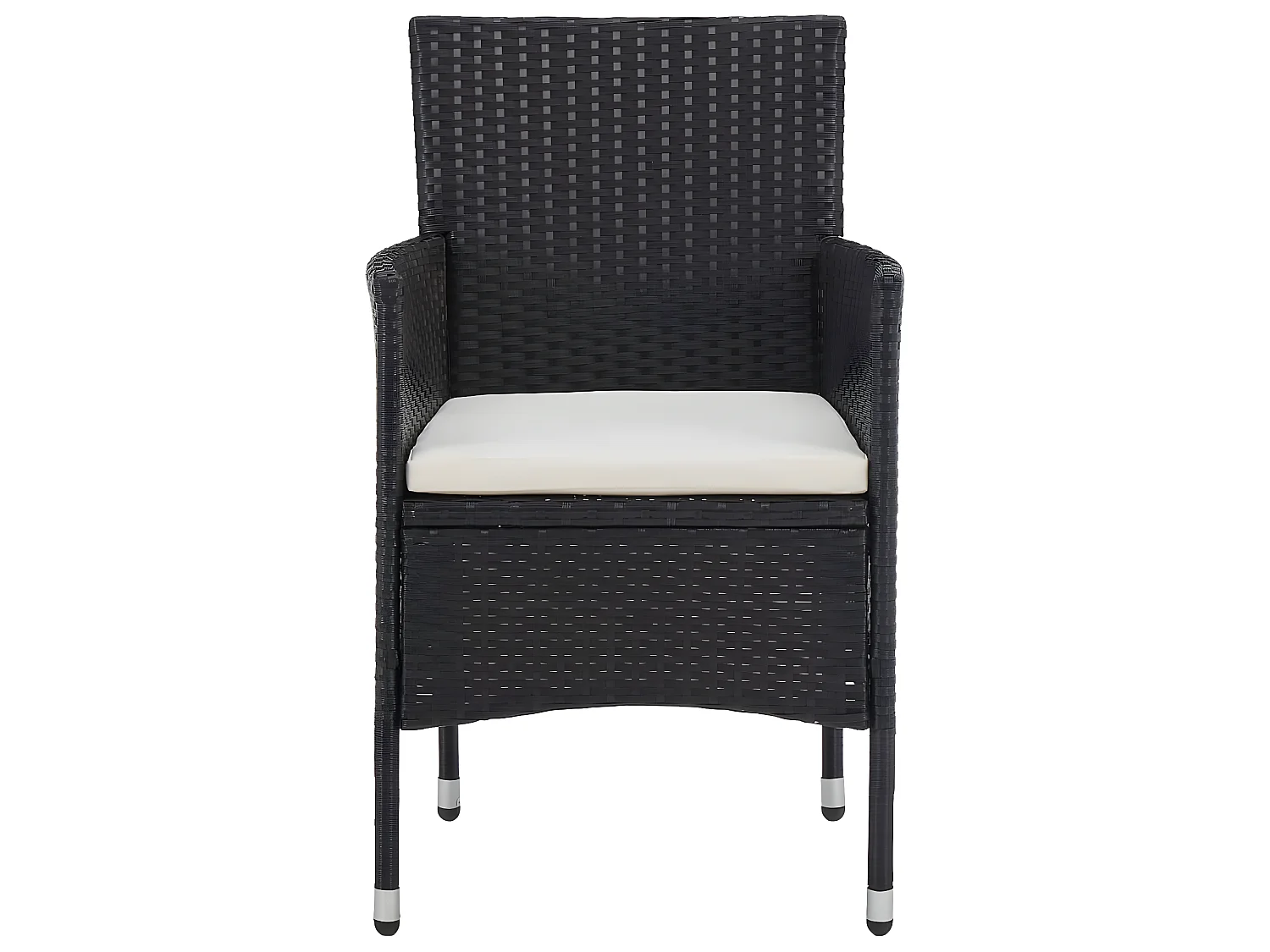 Set Sedie da Pranzo per Giardino 2 Pz in Polyrattan Nero