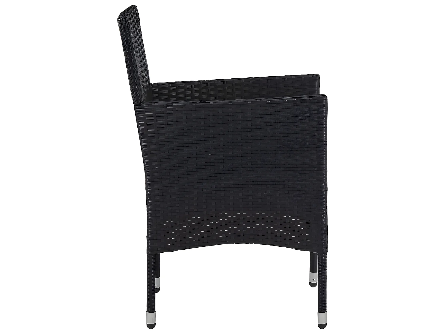 Set Sedie da Pranzo per Giardino 2 Pz in Polyrattan Nero