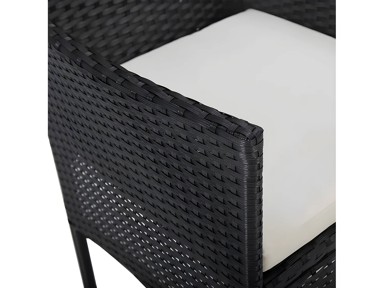 Set Sedie da Pranzo per Giardino 2 Pz in Polyrattan Nero