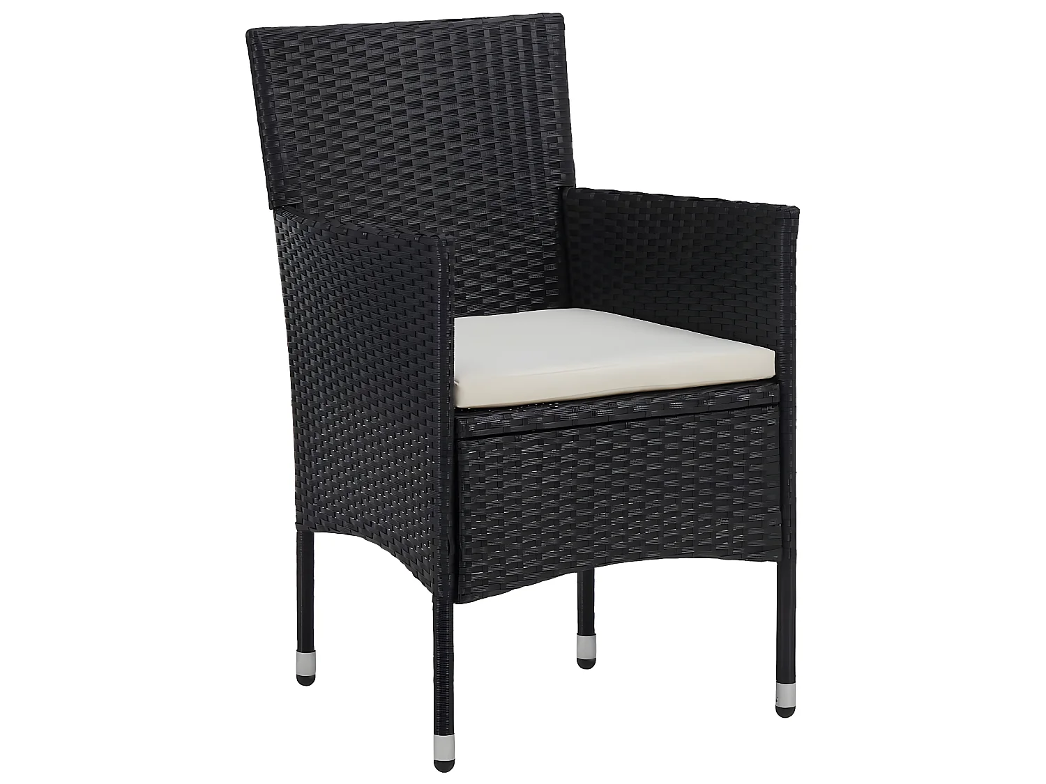 Set Sedie da Pranzo per Giardino 2 Pz in Polyrattan Nero