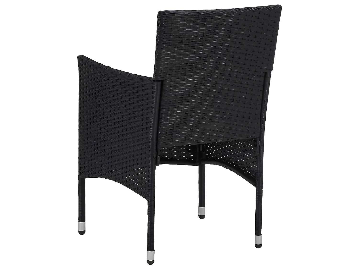 Set Sedie da Pranzo per Giardino 2 Pz in Polyrattan Nero