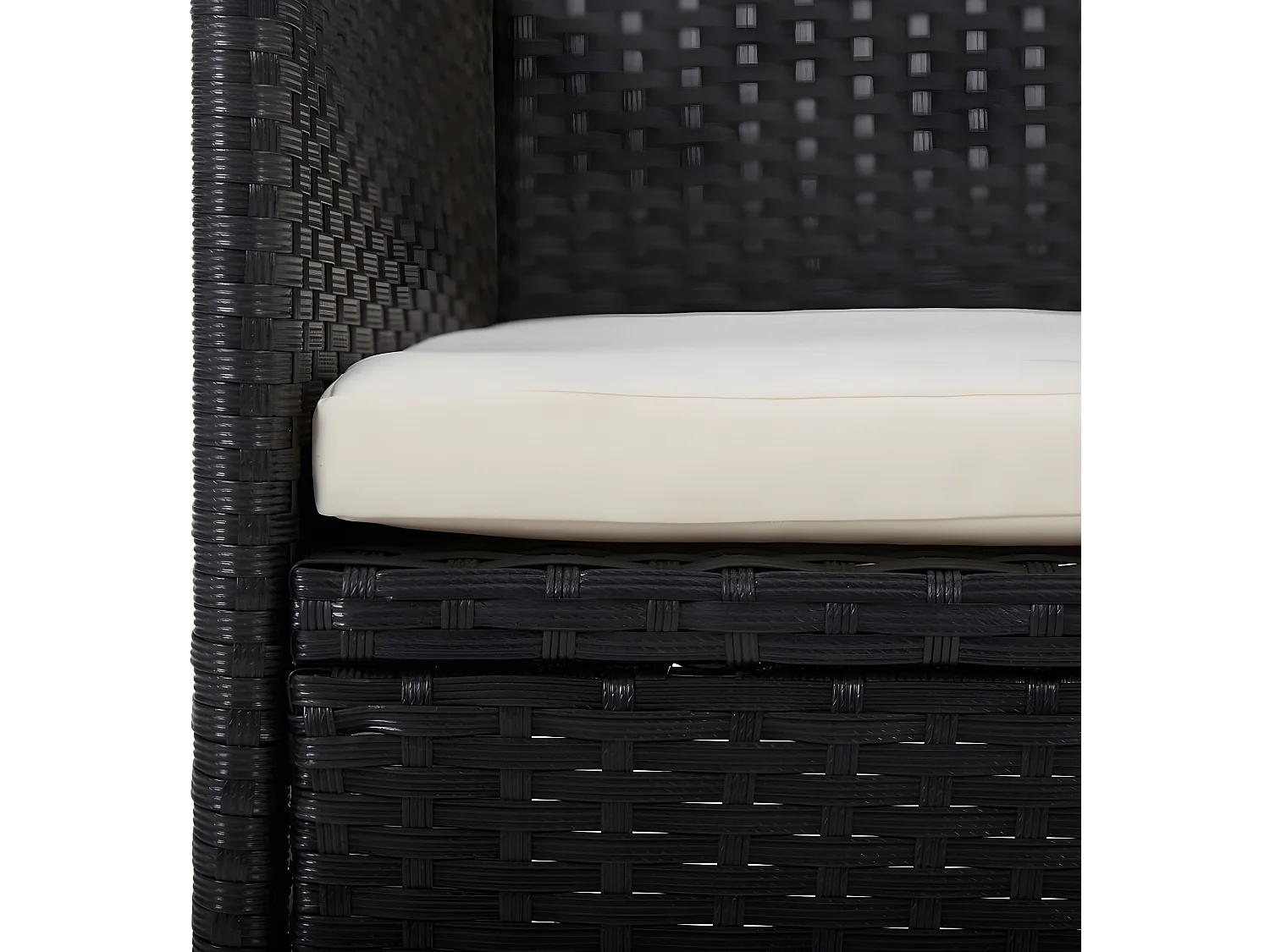 Set Sedie da Pranzo per Giardino 2 Pz in Polyrattan Nero