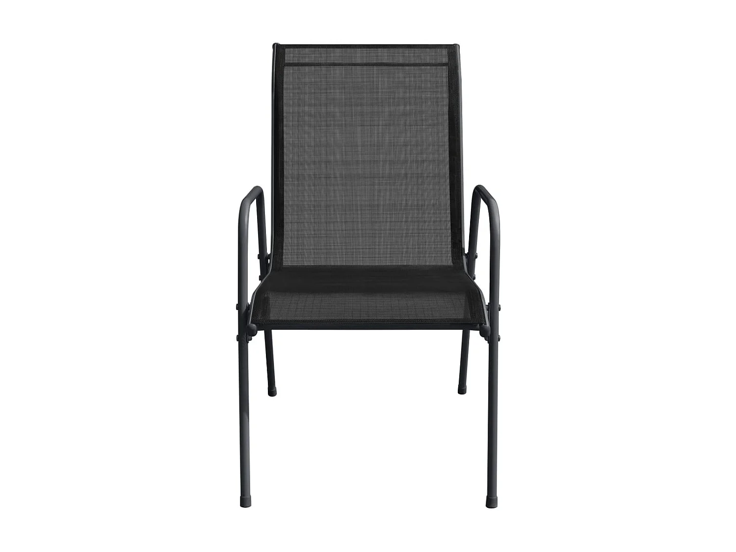 Gartenstühle 6 Stk. Stahl und Textilene Schwarz