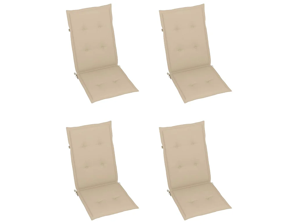 Set van 3 klapstoelen met kussens, gemaakt van massief acaciahout.