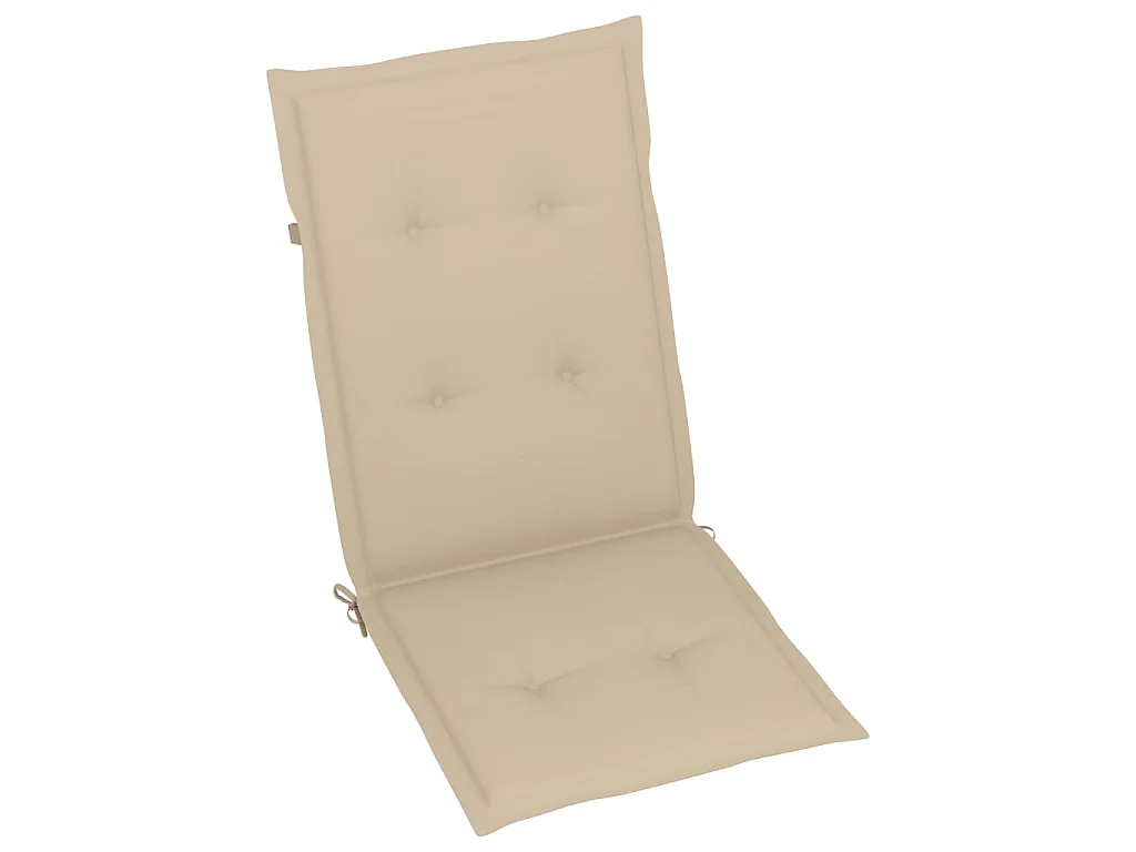 Set van 3 klapstoelen met kussens, gemaakt van massief acaciahout.